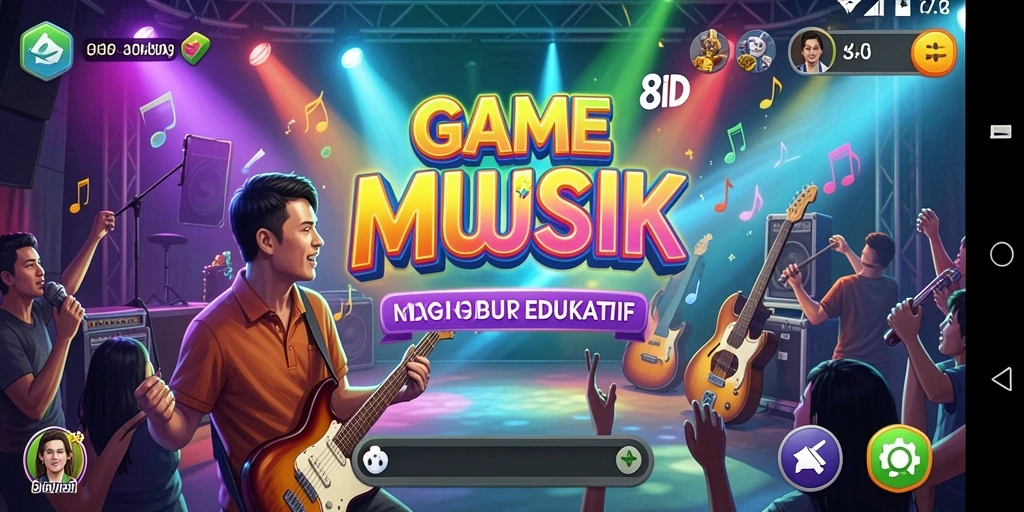 Screenshot gameplay 8ID dengan tampilan menarik saat bermain musik.