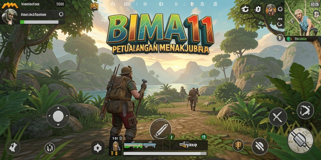 Screenshot gameplay BIMA11 yang menampilkan dunia terbuka yang luas.