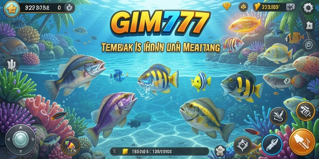 Tampilan gameplay GIM777 dengan aksi tembak ikan yang seru.
