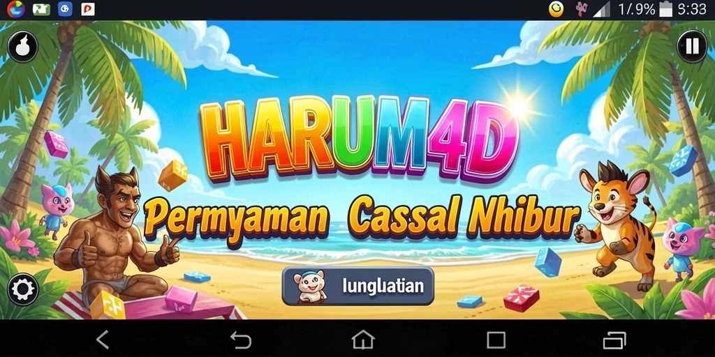 Tampilan gameplay HARUM4D yang ceria dan interaktif.