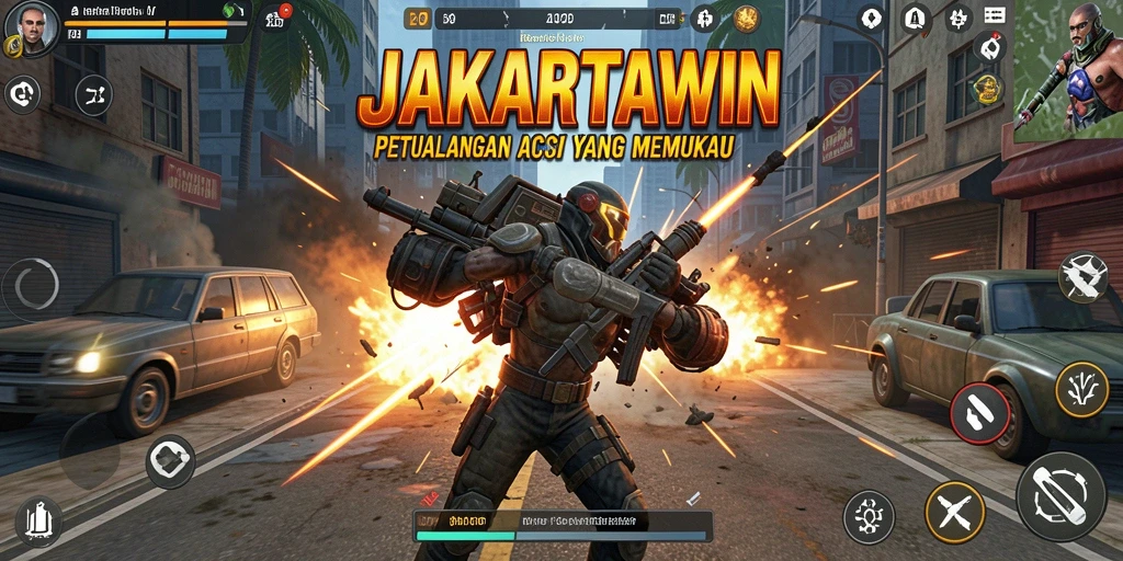 Tangkapan layar menampilkan aksi seru dalam JAKARTAWIN.