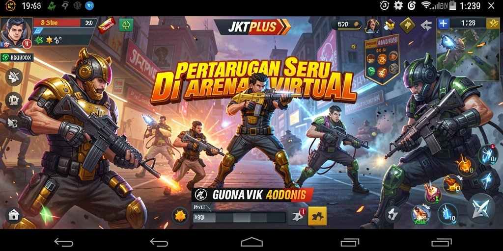 Tampilan gameplay seru di arena pertarungan JKTPLUS.