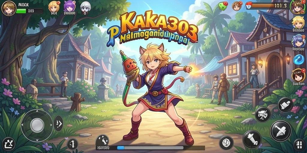 Tampilan gameplay KAKA303 dengan karakter anime yang menarik.