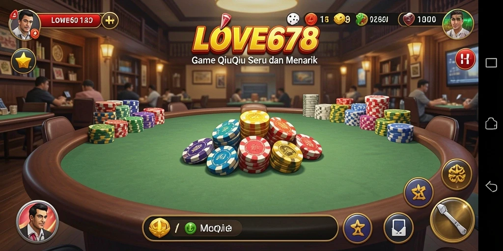 Screenshot gameplay menunjukkan keseruan bermain QiuQiu di LOVE678.