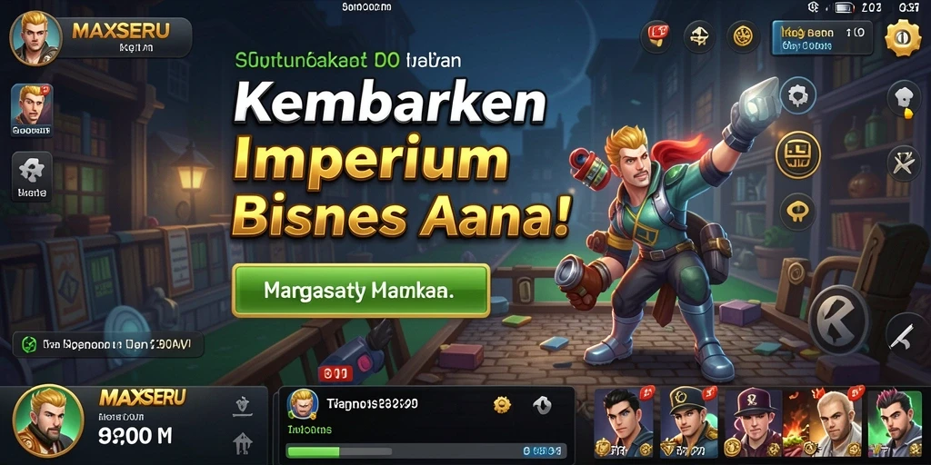 Tampilan gameplay menarik dari MAXSERU yang penuh strategi Tycoon.