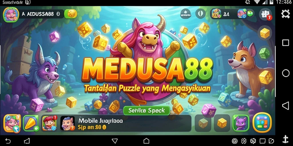 Tampilan gameplay MEDUSA88 yang penuh warna dan menantang.