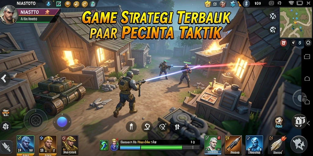 Screenshot gameplay NIASTOTO yang menunjukkan pertempuran strategi yang mendebarkan.