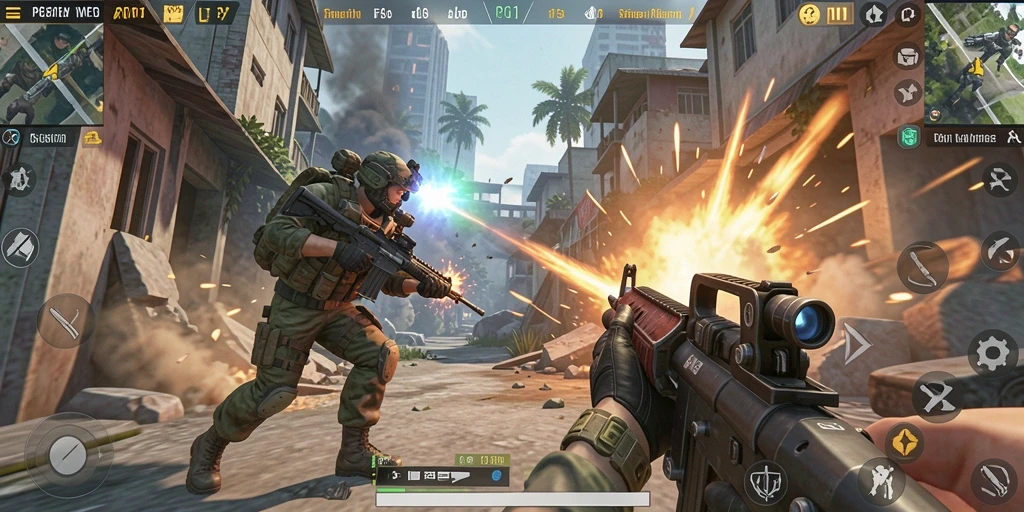 Tampilan menarik dari gameplay seru PG11 dalam aksi FPS.