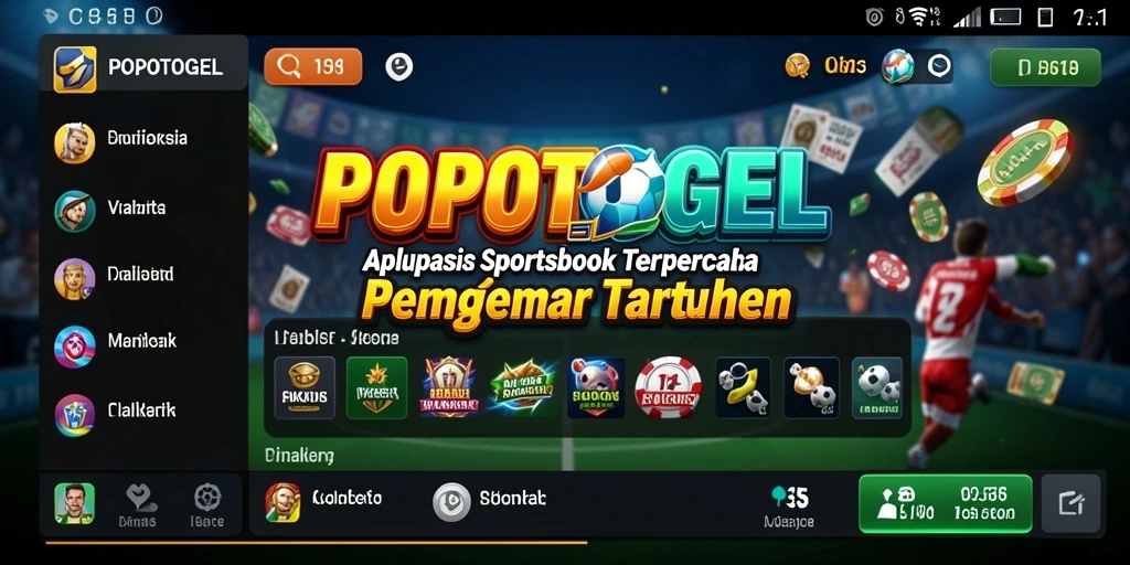 Tangkapan layar utama yang menunjukkan antarmuka taruhan POPOTOGEL.