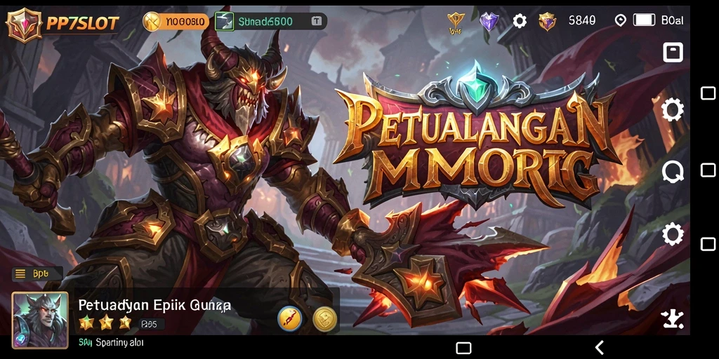 Screenshot gameplay PP7SLOT yang menampilkan pertarungan epik di dunia MMORPG.