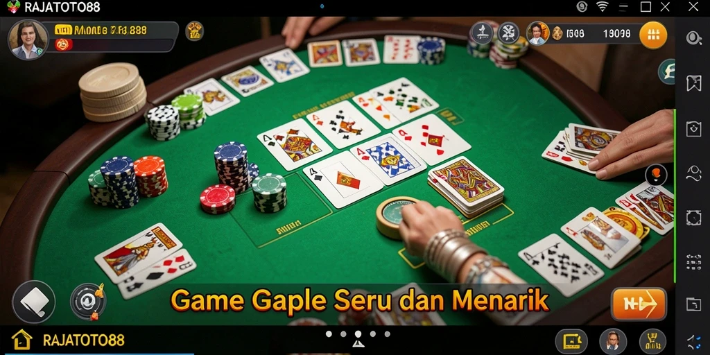 Tampilan menarik dari gameplay Gaple yang seru.