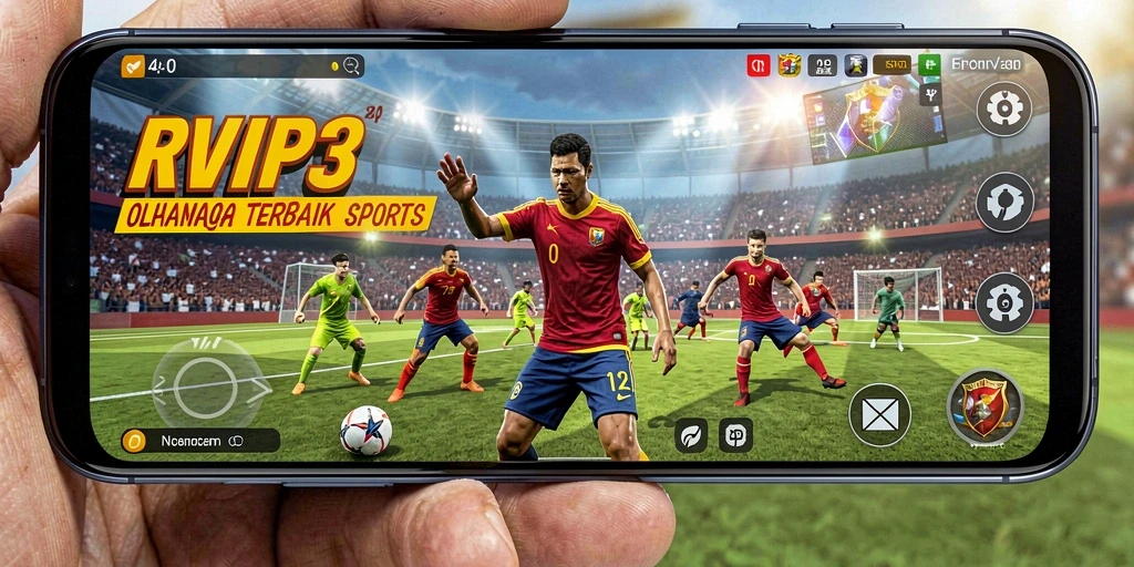 Tampilan gameplay seru dalam RVIP3 dengan berbagai pilihan olahraga.
