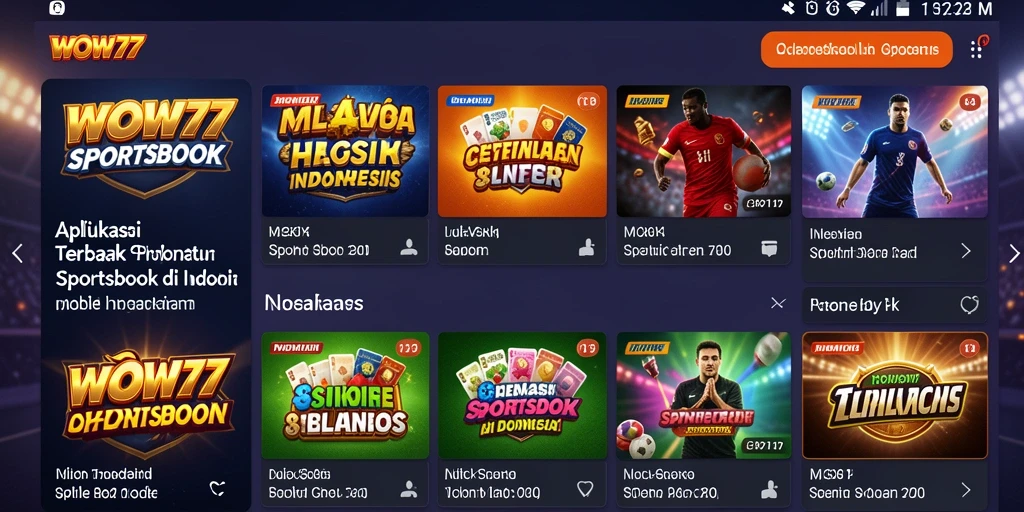 Tampilan gameplay sportsbook yang menarik di aplikasi WOW77.